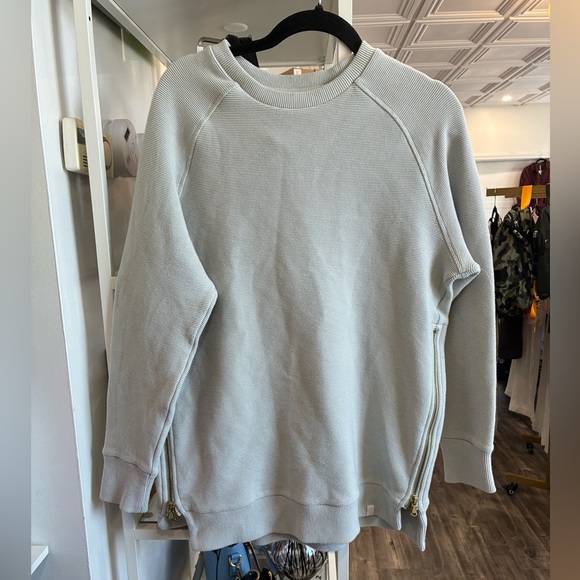 VARLEY gray crew neck sweatshirt with zipper sides size XS - Picture 3 of 5